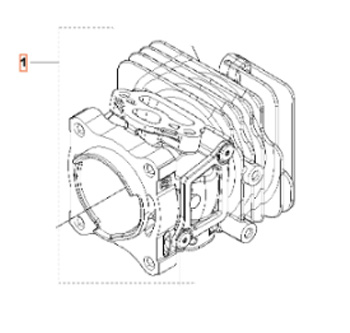 Cilindro  Husqvarna T525 en el grupo Repuestos / Piezas de repuesto Motosierras / Piezas de repuesto Husqvarna T525 con GPLSHOP (5010158-01)