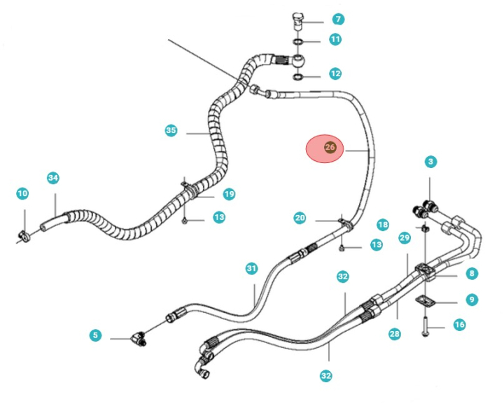 Manguera Hidraulica, L=1090 5010876-01 en el grupo con GPLSHOP (5010876-01)