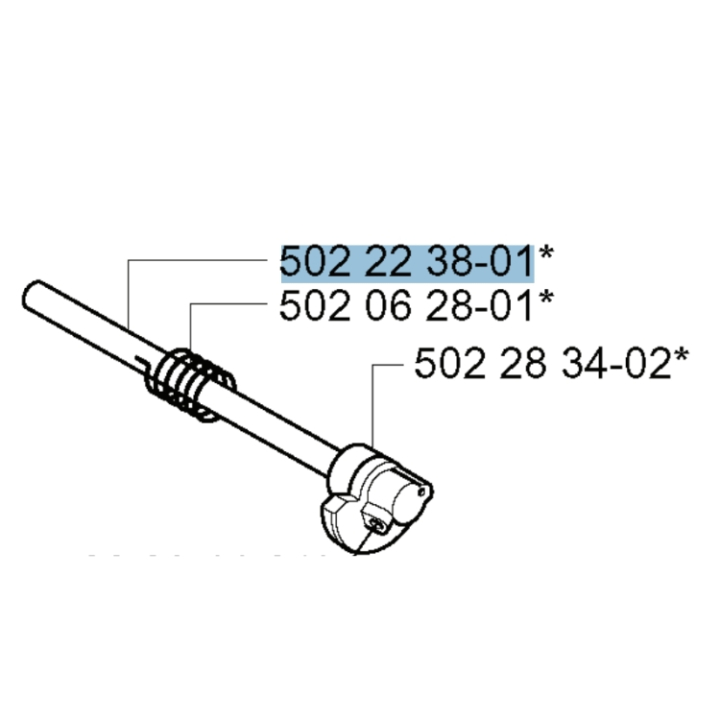 Eje de tubería 5022238-01 en el grupo Repuestos / Piezas de repuesto Desbrozadora / Piezas de repuesto Husqvarna 252RX con GPLSHOP (5022238-01)