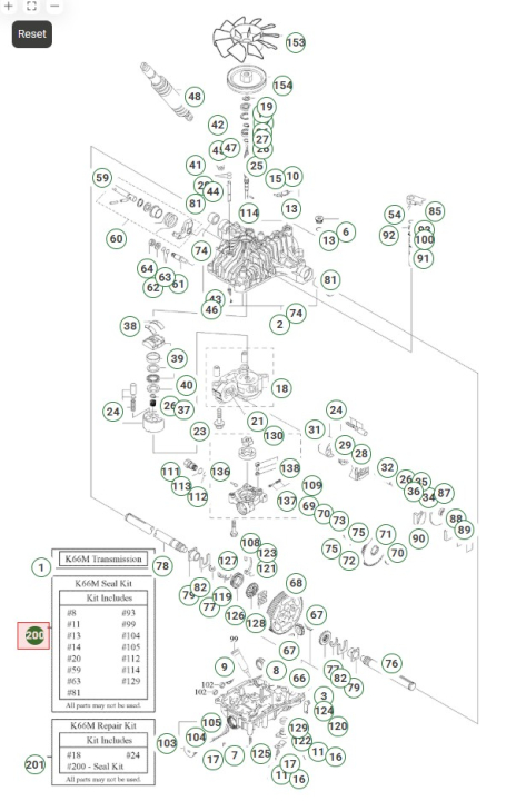 Juego De Sello K66B,D,I,K,M 5024513-01 en el grupo Repuestos / Piezas de repuesto Rider con GPLSHOP (5024513-01)