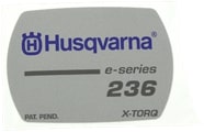 Calcomanía 5757303-01 en el grupo Repuestos / Piezas de repuesto Motosierras / Piezas de repuesto Husqvarna 235/E con GPLSHOP (5757303-01)