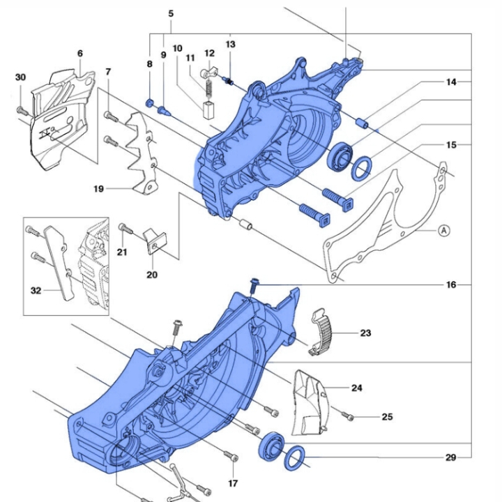 Caja Del Cigüeñal 5778347-14 en el grupo Repuestos / Piezas de repuesto Motosierras / Piezas de repuesto Husqvarna 545/Mark II con GPLSHOP (5778347-14)