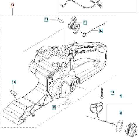 Mango 543XPG Kpl 5795284-02 en el grupo Repuestos / Piezas de repuesto Motosierras / Piezas de repuesto Husqvarna 543XP/G con GPLSHOP (5795284-02)