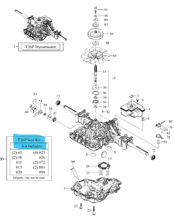 kit de sellado en el grupo Repuestos / Piezas de repuesto Rider / Piezas de repuesto Husqvarna Rider 115B con GPLSHOP (5821642-01)