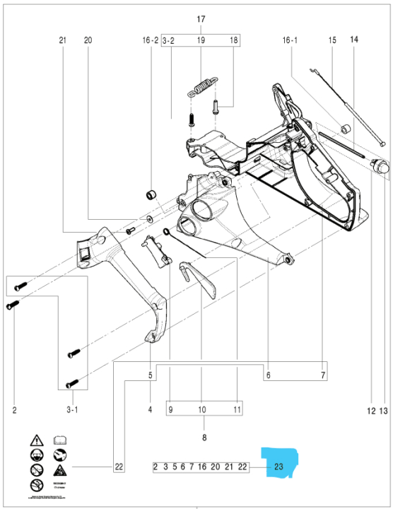 Conjunto De Mango Trasero 5826311-01 en el grupo Repuestos / Piezas de repuesto Motosierras / Piezas de repuesto Husqvarna 120/E con GPLSHOP (5826311-01)