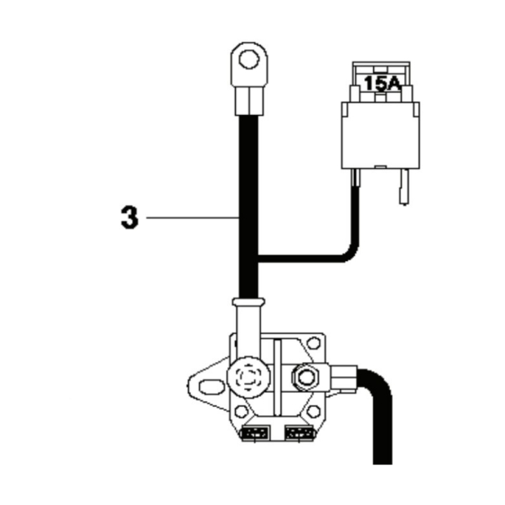 Cable positivo de la batería en el grupo Repuestos / Piezas de repuesto Jonsered Rider / Piezas de repuesto Jonsered FR 2312 MA con GPLSHOP (5862488-01)