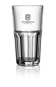 Husqvarna clear glass tumbler with Husqvarna logo - 31cl, 12 pcs en el grupo Productos forestales y para el jardín de Husqvarna / Husqvarna Ropa de trabajo/equipo / Ropa de trabajo / Accesorios con GPLSHOP (5902106-01)