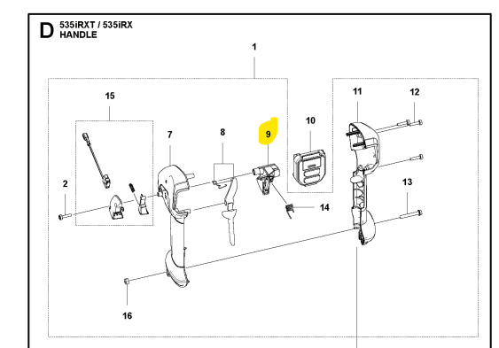 Conjunto de control del acelerador - en el grupo Repuestos / Piezas de repuesto Sopladores de hojas / Piezas de repuesto Husqvarna 550iBTX con GPLSHOP (5930443-02)