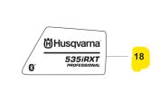 Producto de calcomanía en el grupo Repuestos / Piezas de repuesto Desbrozadora / Piezas de repuesto Husqvarna 535iRXT con GPLSHOP (5933498-01)