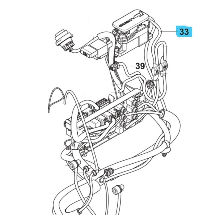 Conjunto de cableado de la fuente de alimentación W122 en el grupo Repuestos / Piezas de repuesto Gräsklippare / Piezas de repuesto Husqvarna Rider / Piezas de repuesto Rider 112iC con GPLSHOP (5960280-05)