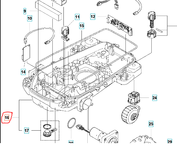 Chassis lower 405X/415X en el grupo Repuestos Robots Cortacésped / Piezas de repuesto Husqvarna Automower® 415X / Automower 415X - 2025 con GPLSHOP (5992956-01)