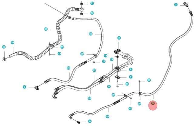 Manguera Hidráulica, L=1460 5010873-01