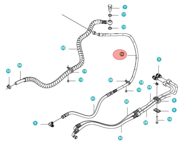 Manguera Hidraulica, L=1090 5010876-01