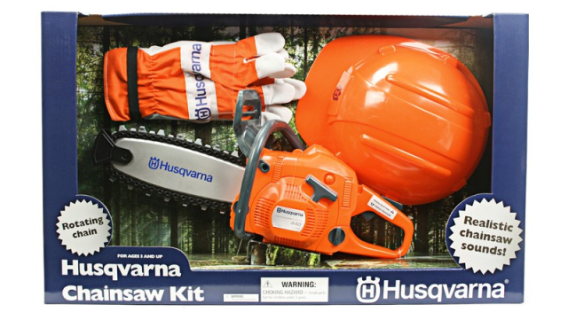 Kit forestal Husqvarna para niños – motosierra, casco, guantes