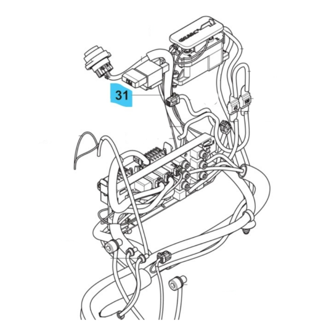 Conjunto de cableado de la fuente de alimentación W122