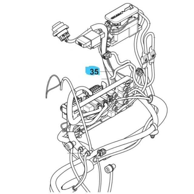 Conjunto de cableado de la fuente de alimentación W122