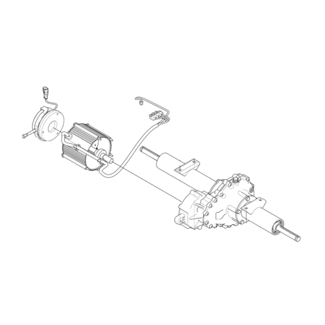 TP400r con sistema de transmisión y motor de tracción y freno en P
