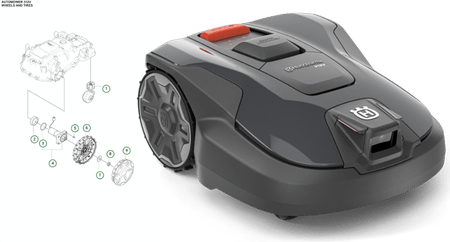 Husqvarna Automower 312V med sprängskiss