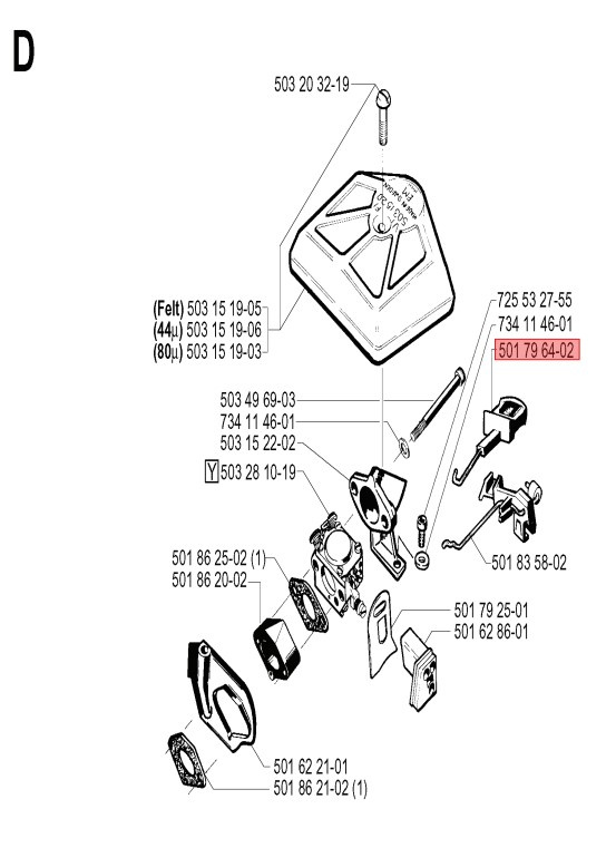 Control De Estrangulador Husqvarna 5017964-02