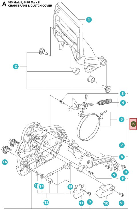 Tapa Embrague Husqvarna 545, 545G, 545 Mark II, 555