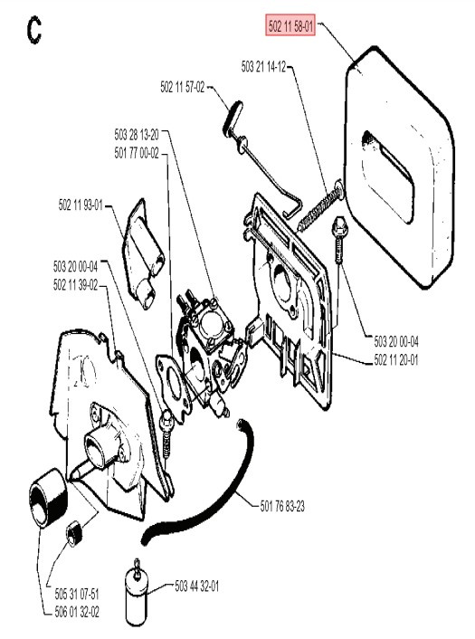 Filtro de aire 240R, 240F, 245R, 245RX, RS41, RS44, GR50