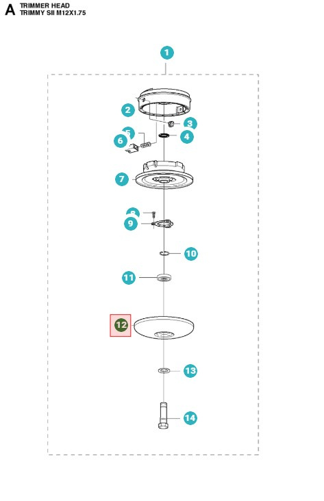 Placa base cabezal de recortadora Trimmy S II