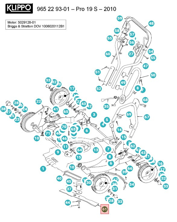 Mulching blade 48cm/19