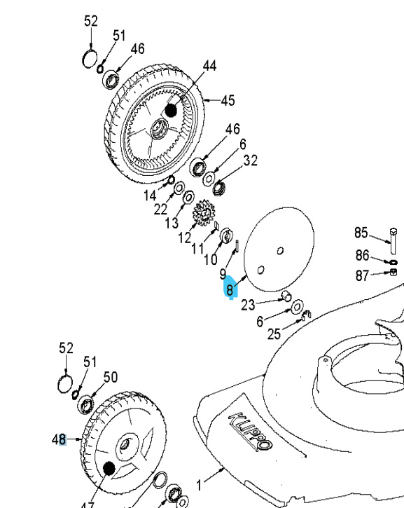 Plato de rueda Brillante derecha, 2 agujeros