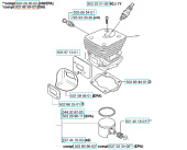Cilindro Husqvarna 340E, 345E, 350 Cilindro Husqvarna 340E, 345E, 350