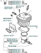 Cilindro Husqvarna 362XP, 371XP Cilindro Husqvarna 362XP, 371XP