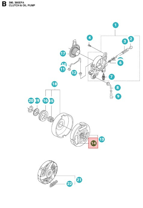 Muelle de embrague Husqvarna 390XP, 390XPG