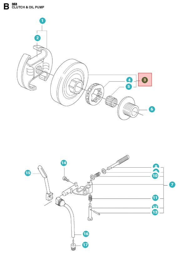 Tambor De Embrague 346XP, 353, 357XP, 359, CS2153