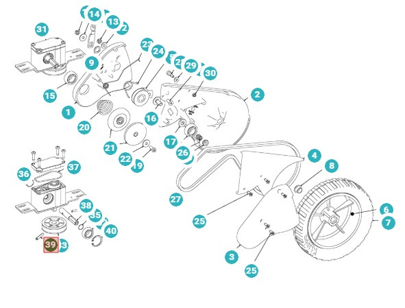 Pasador de tubo Polea Engranaje recto