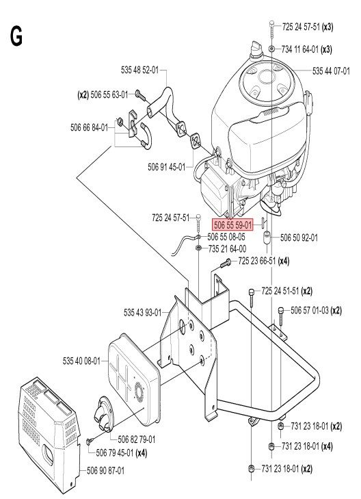 Cuña, eje del motor 6.3X6.3X50