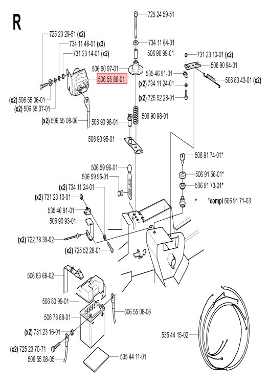 Relé Rider 11, 13, 850, Jonsered FR13, 2113MA