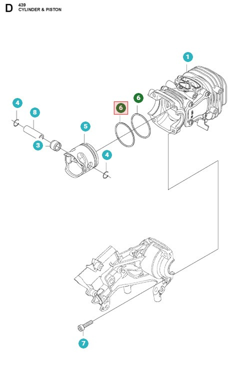 Anillo De Pistón 439, T435, 540XP Mark III, T540XP Mark III
