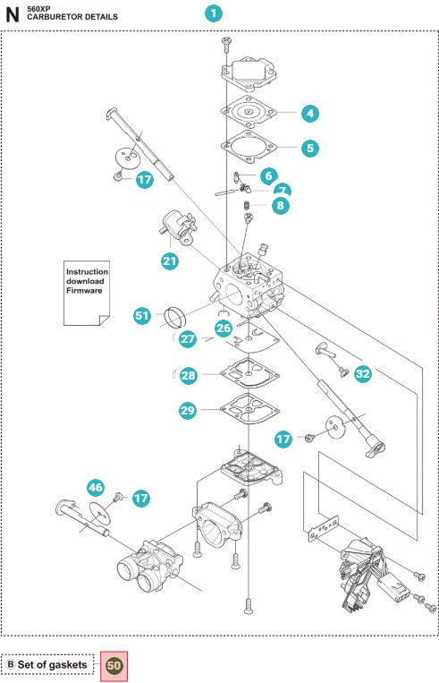 Kit De Diafragma Husqvarna 555, 560XP, 562XP, 565, 572XP