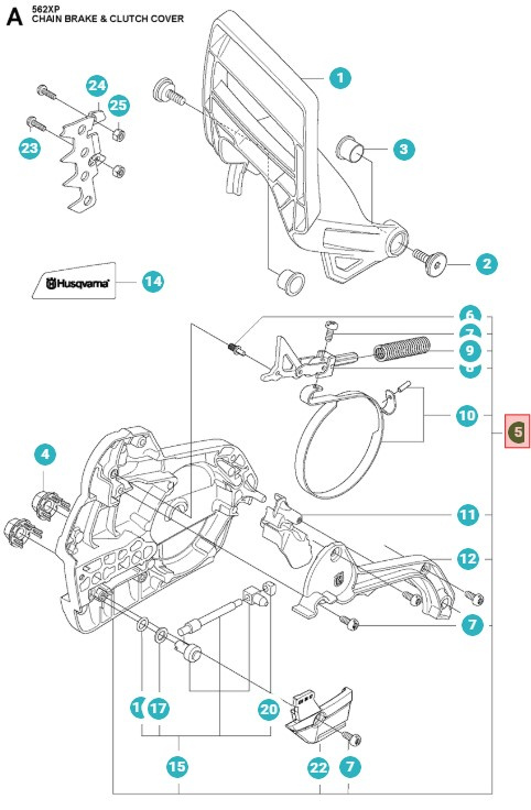 Tapa de embrague Husqvarna 562XPG, 562XPG Mark II