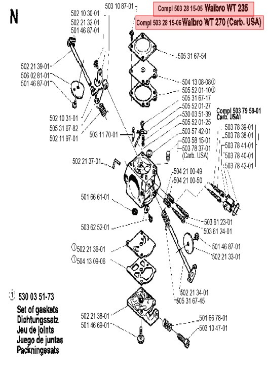 Carburador 232R, 235FR, 235R, CC2036, GR2036