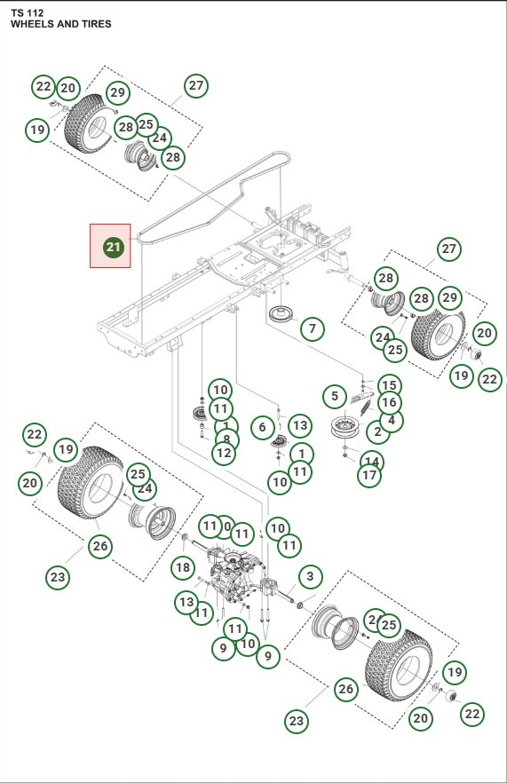 Correa de transmisión (tracción) para Husqvarna TS112, TS114