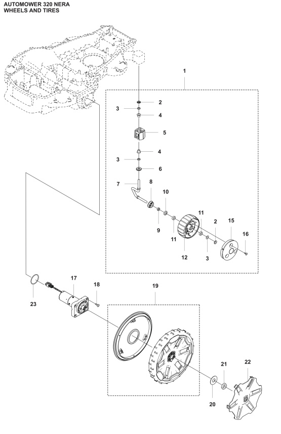 Tapacubos Automower 305E, 310E, 320 Nera