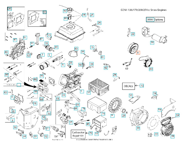 Conjunto de volante de arranque manual 5324292-36