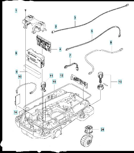 Cableado de batería Automower 405X, 415X