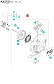 Motor de arranque Husqvarna 335FR, 335RX, 535RXT, 535LK Motor de arranque Husqvarna 335FR, 335RX, 535RXT, 535LK