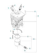 Cilindro Kpl Husqvarna 455 Rancher, Jonsered CS2255 Cilindro Kpl Husqvarna 455 Rancher, Jonsered CS2255