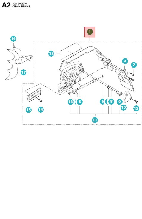 Tapa de embrague Wrap Husqvarna 372XP, 390XPG, 575XP