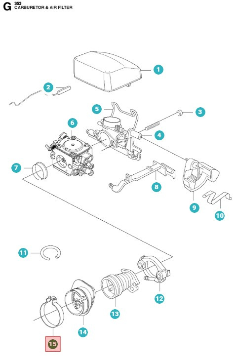 Abrazadera, Succion 5374388-01