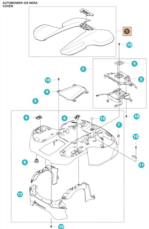 Cubierta superior Automower 320 Nera