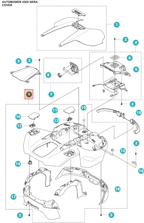 Carrocería Automower 430X Nera, 450X Nera
