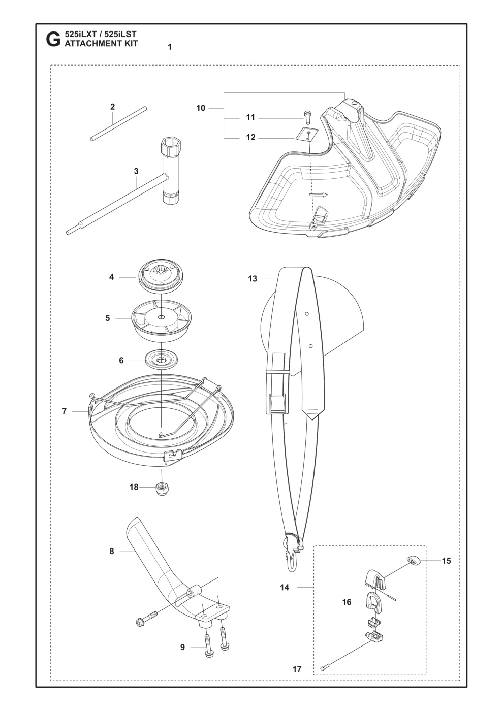 Fila del kit de empuñadura en J para accesorios